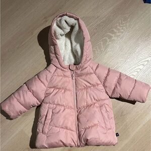 Pink Hooded Puffer Jacket